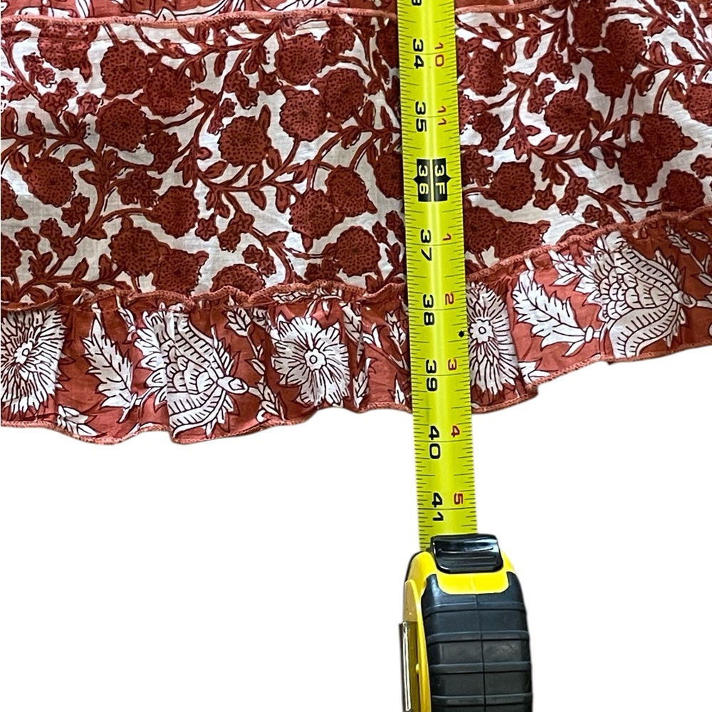 Uncle Frank by Ivy Jane Anthropologie Ruffle Floral Boho Tunic Swing Dress L - Picture 7 of 13